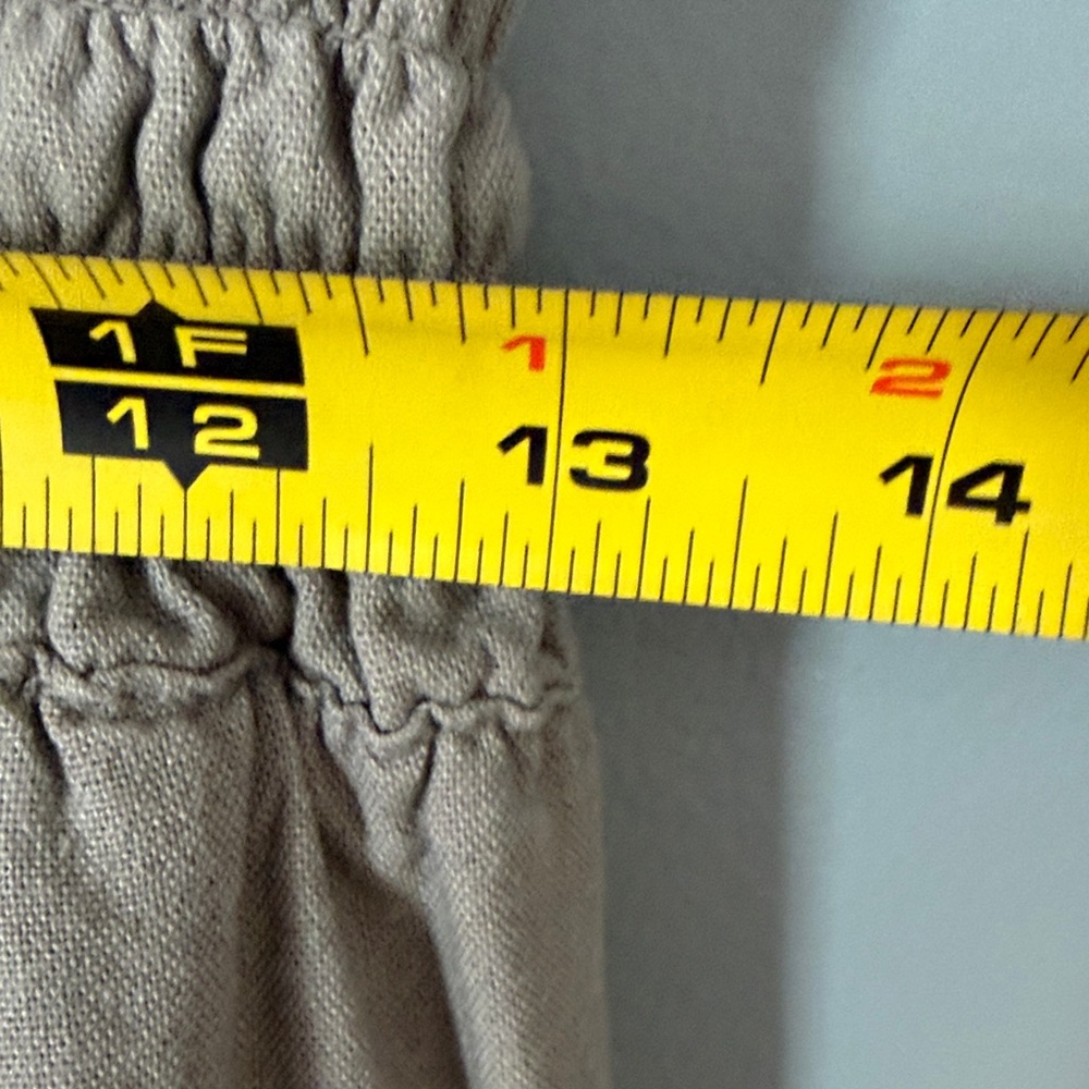 Tan Wide-Leg Cargo Pants Cotton Linen Size Large Wicked Nice - Picture 7 of 12